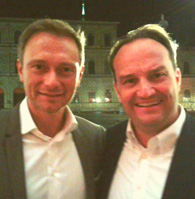 Jörn Follmer mit Christian Lindner, Vorsitzender der Freien Demokratischen Partei, FDP